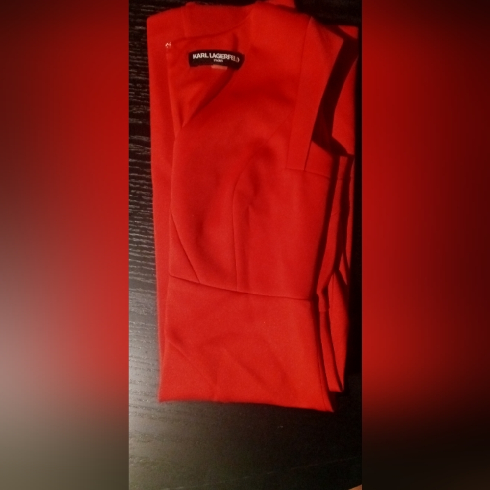 Elegant Red Sleeveless Dress - Picture 5 of 5